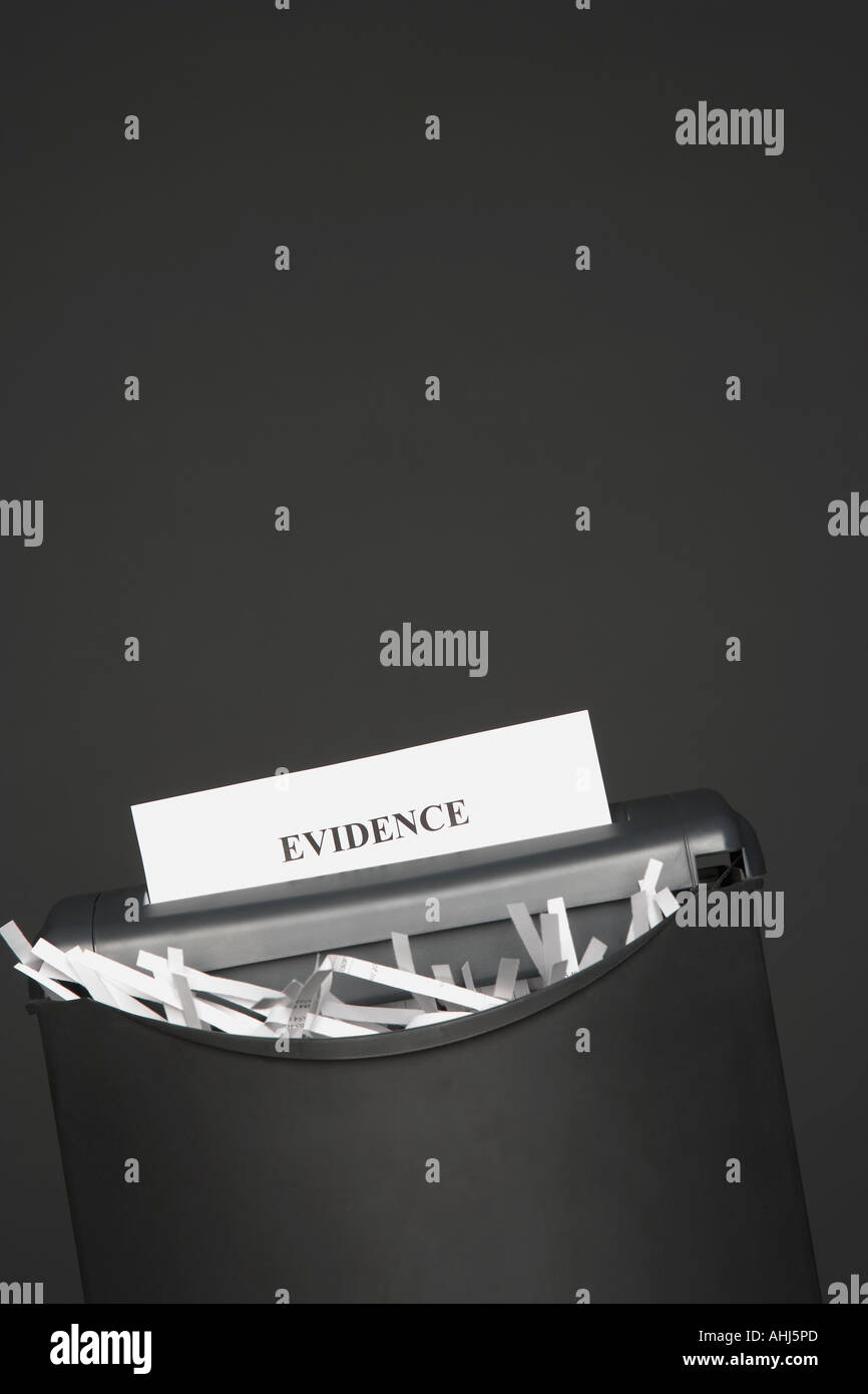 Shredding the evidence Stock Photo