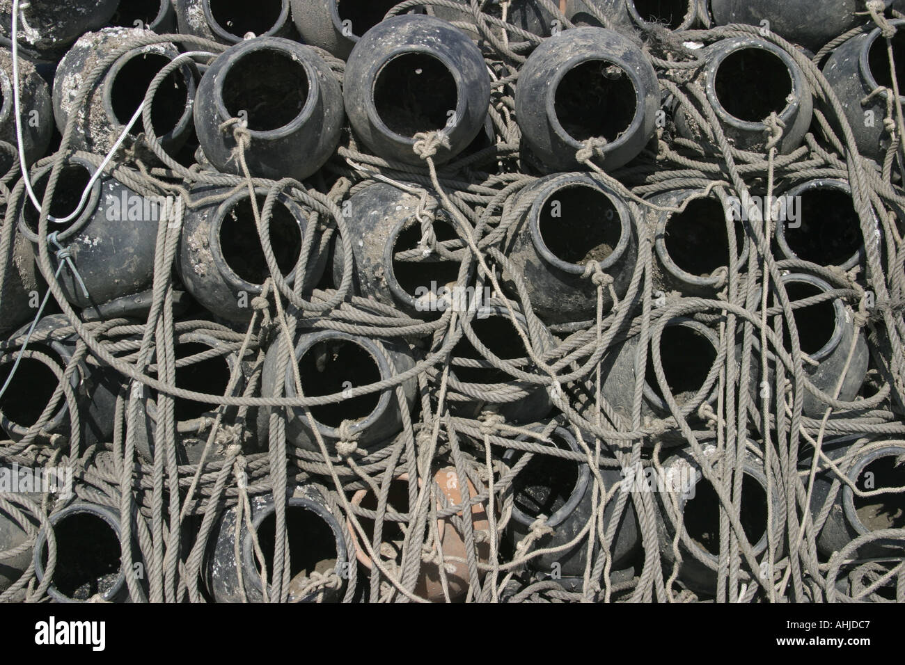 Lobster pots Stock Photo
