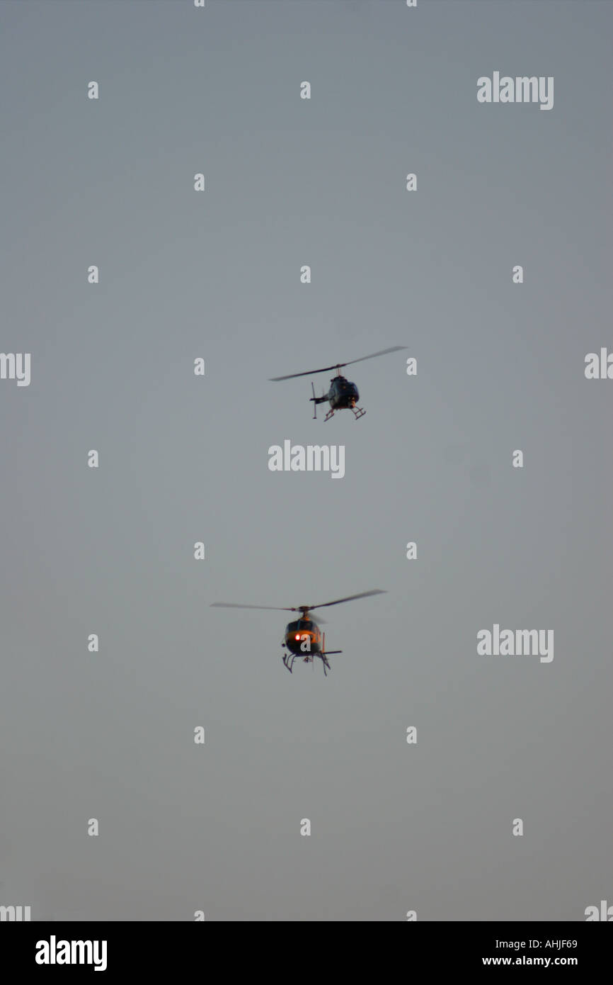 Two police helicopters hi-res stock photography and images - Alamy