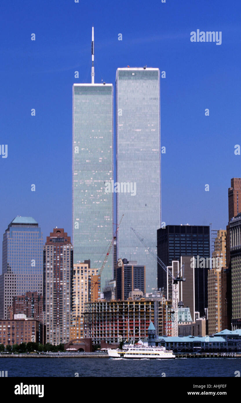 New York, New York, USA. Twin towers of the World Trade ...