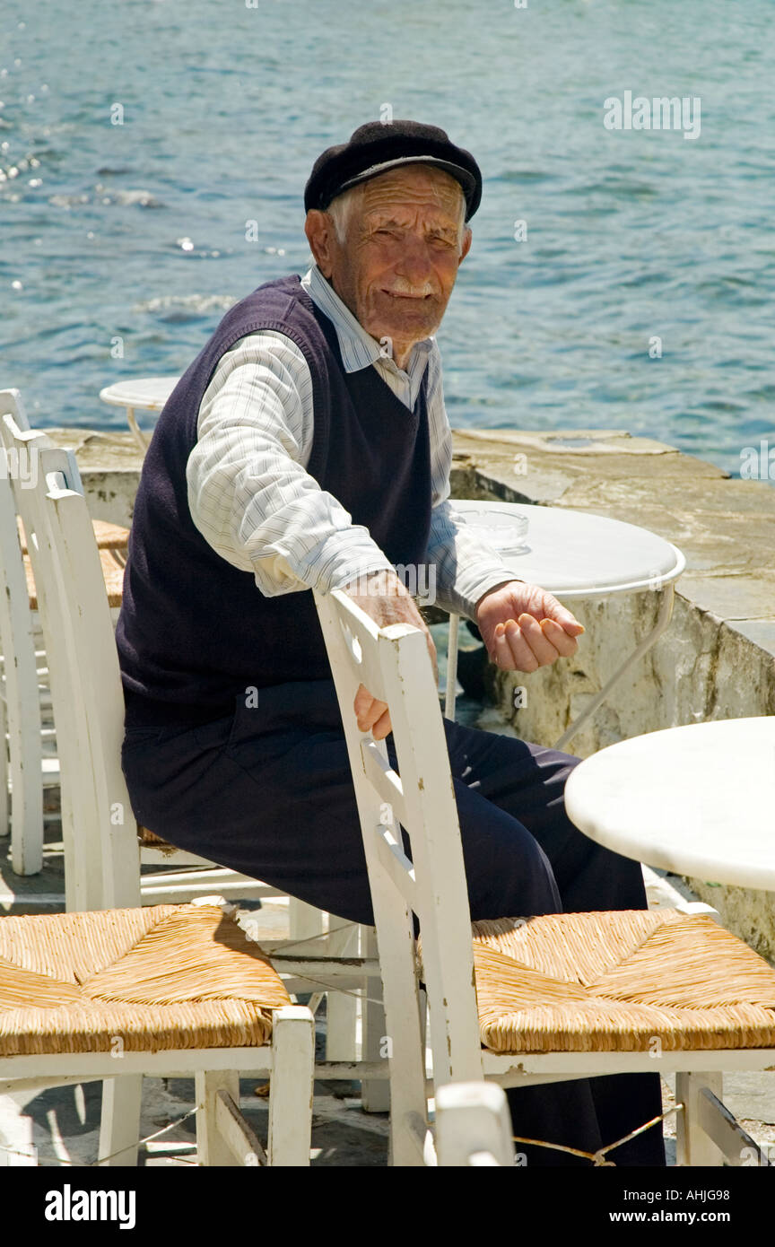 Mykonos Greece local man with fishing hat portrait with old greek hat Stock  Photo - Alamy