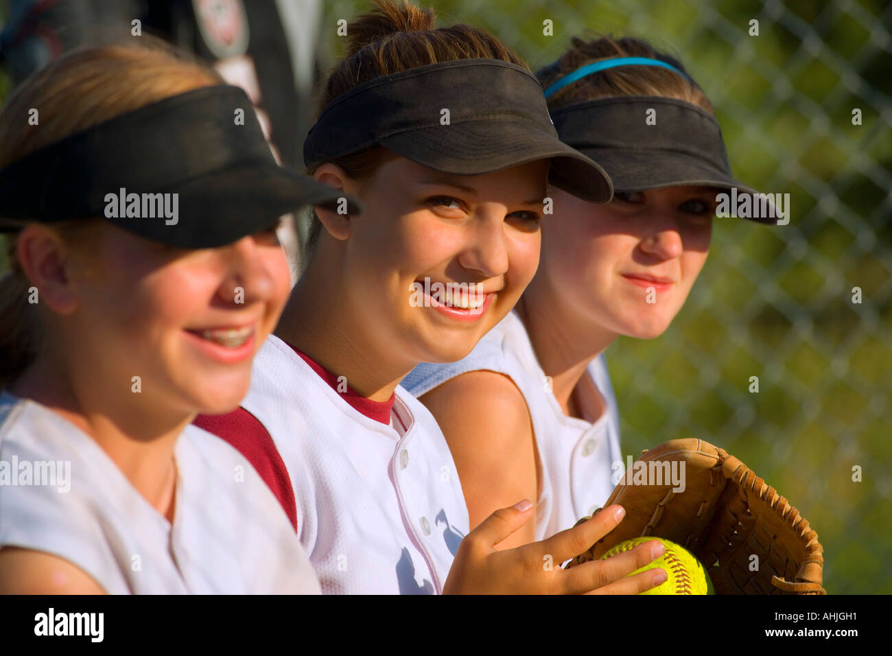 Female baseball players Stock Photo Alamy