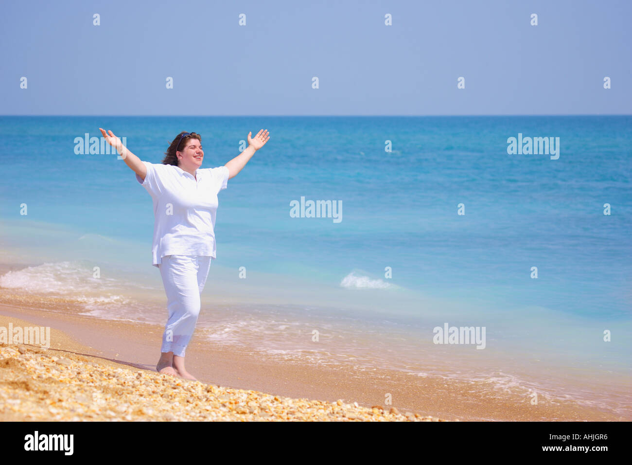 Enjoying the beach Stock Photo