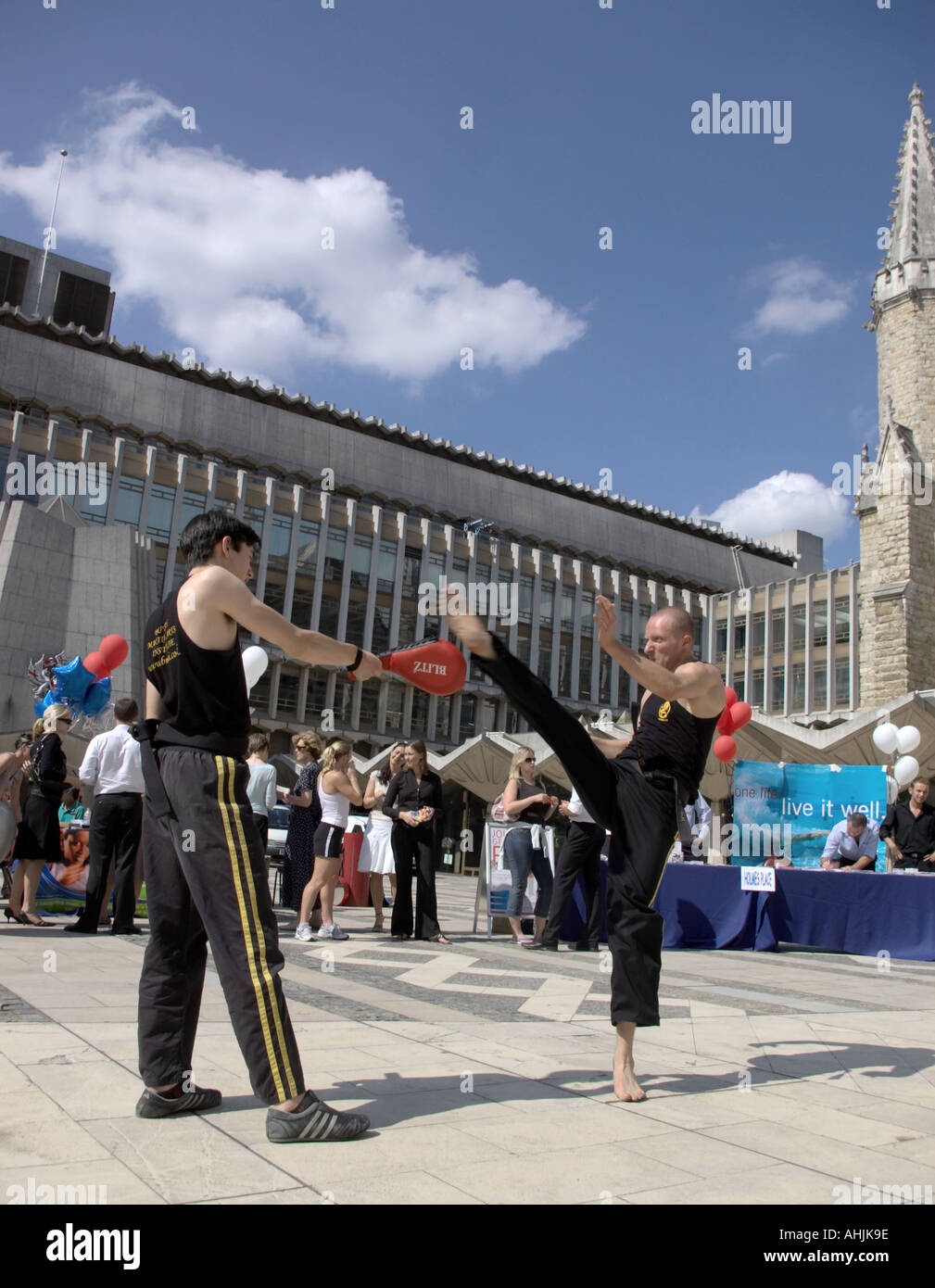 martial arts demonstration outside the Guildhall in the City of London