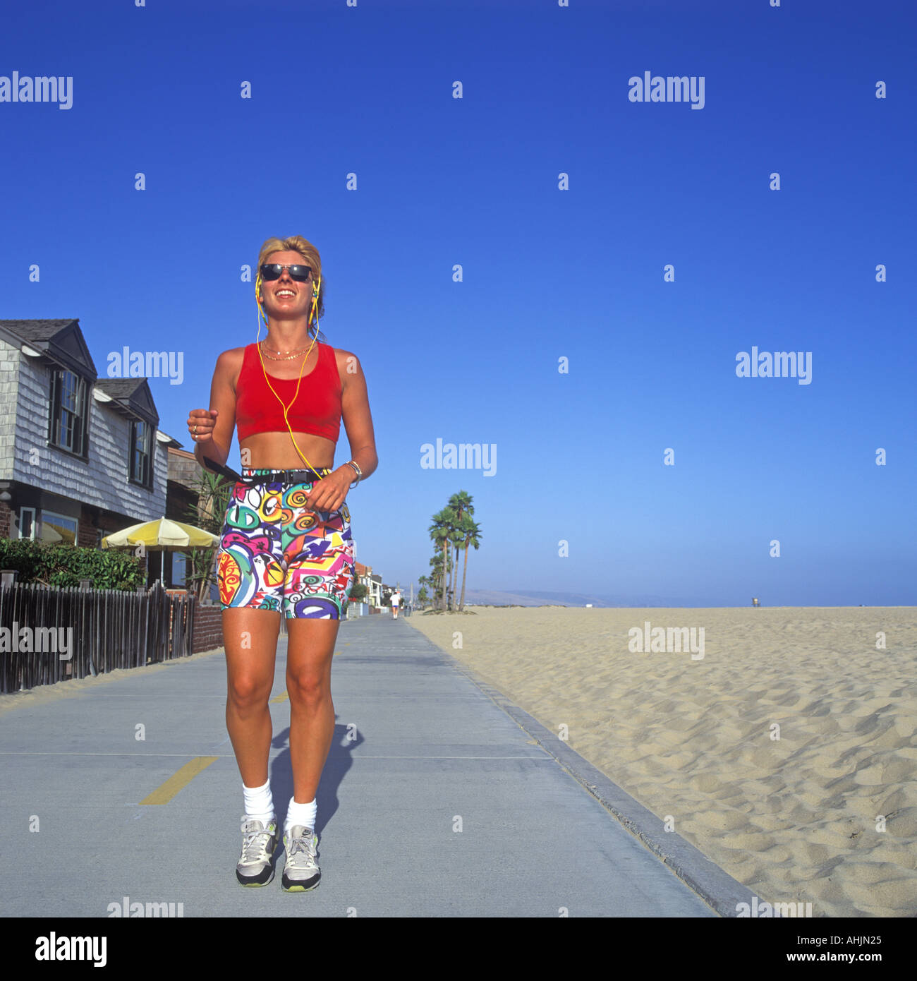 JOGGER IN L.A Stock Photo