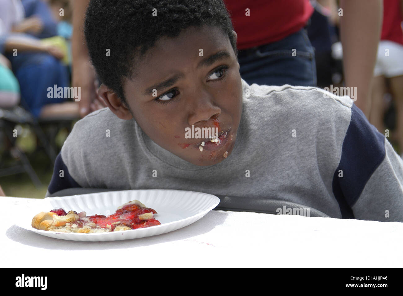P25 004 Cherry Festival, Cherry Pie Eating Contest, Black Grade School
