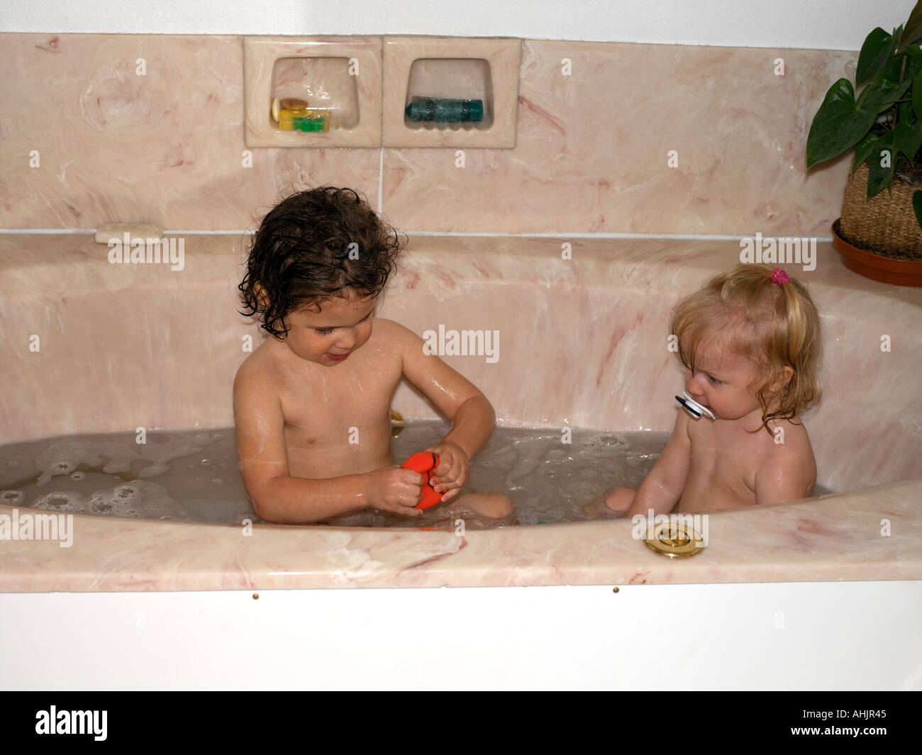 Bathtime siblings hires stock photography and images Alamy