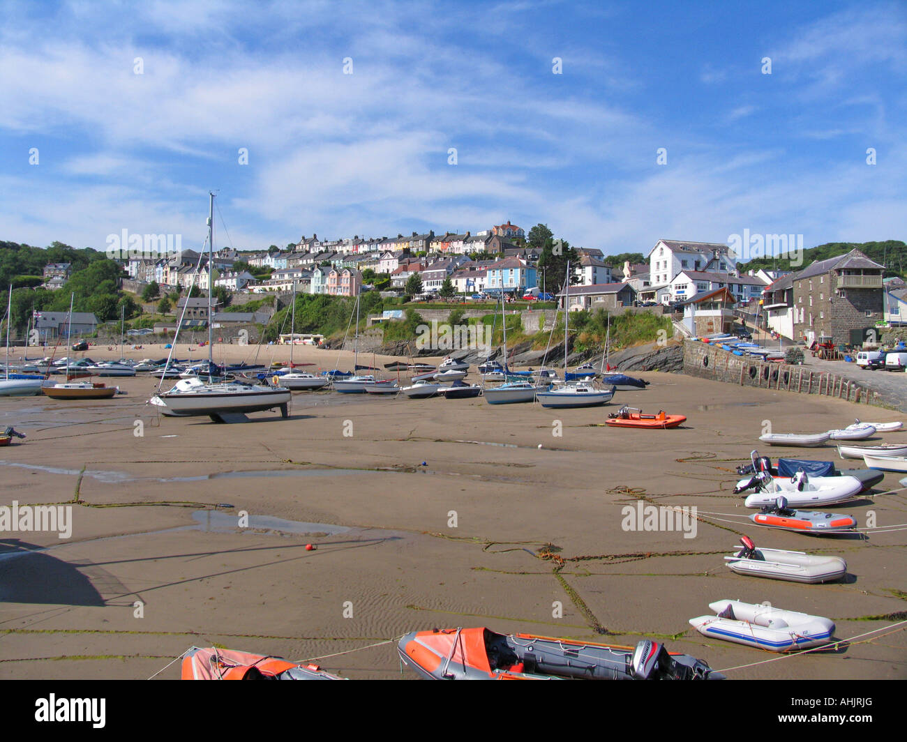 New Quay beach and harbour, Ceredigion, Wales Stock Photo Alamy