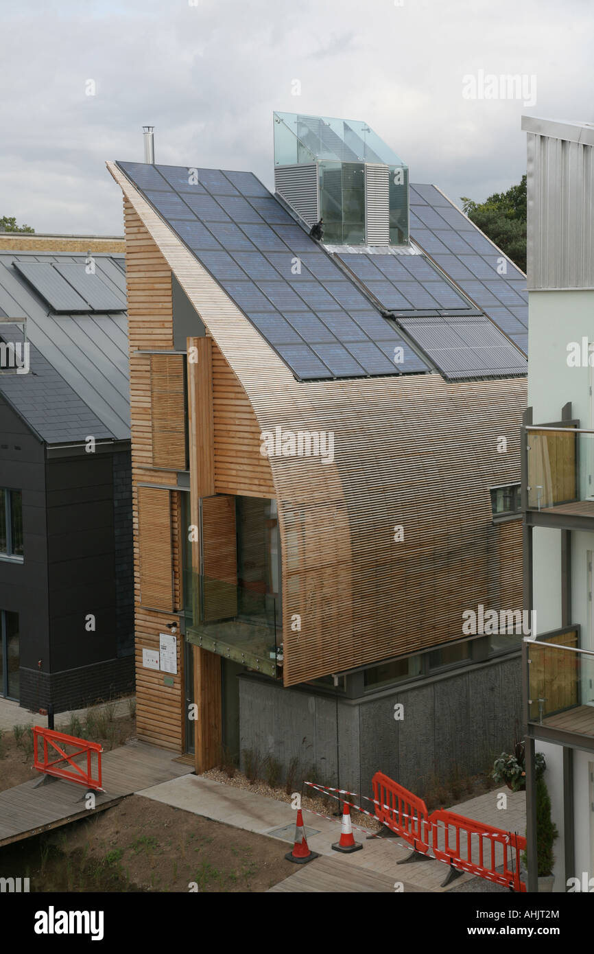 Kingspan eco house, UK's first zero emission home, Offsite exhibition Watford, UK Stock Photo