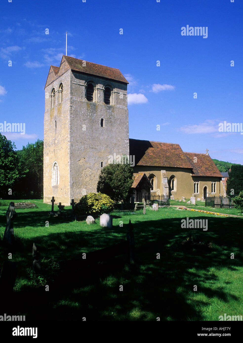 Fingest Buckinghamshire Saxon Church Tower Stock Photo Alamy
