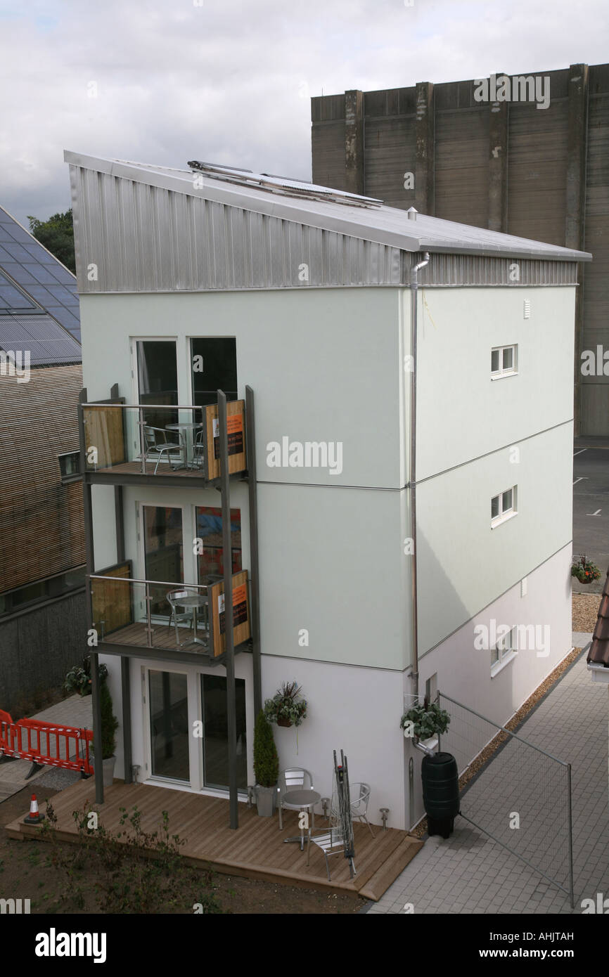 EcoTECH designed sustainable home, Offsite exhibition, Watford, UK. Stock Photo