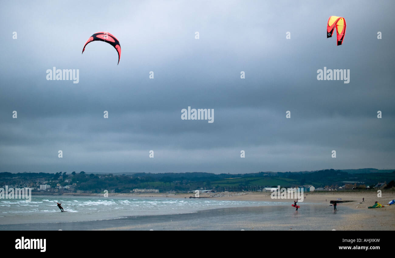 Kite Surfing, Penzance Stock Photo