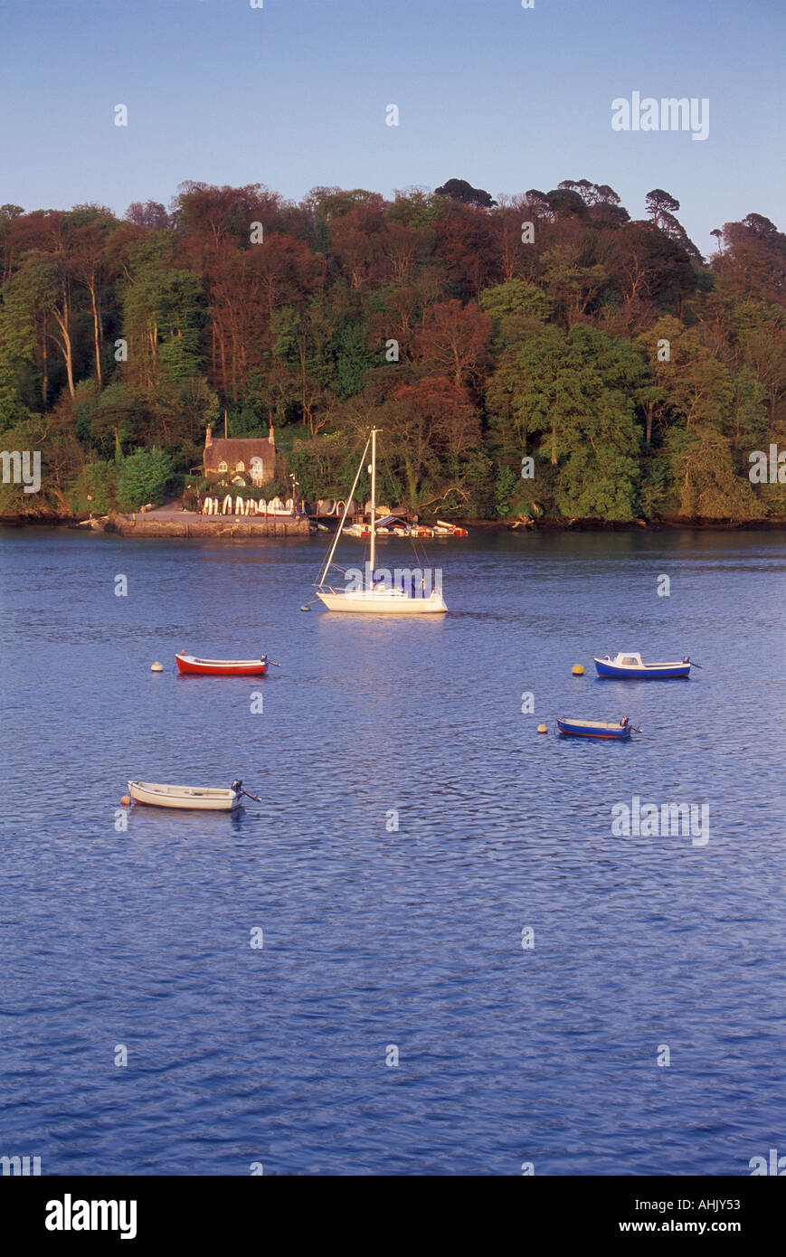 Greenway Quay on the River Dart Devon England UK Stock Photo Alamy