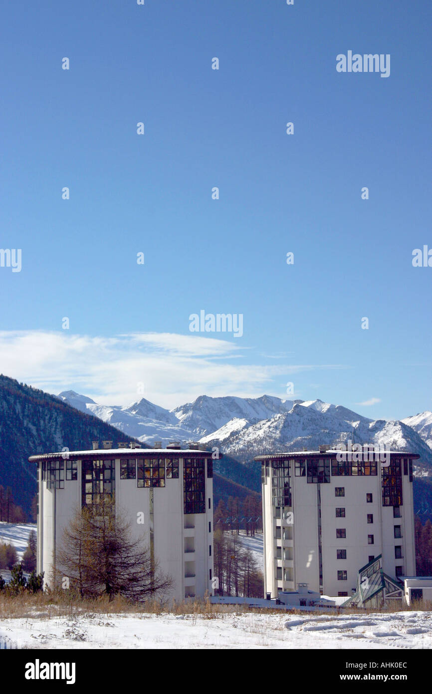 Part of the Olympic Village athelete at Sestriere ski