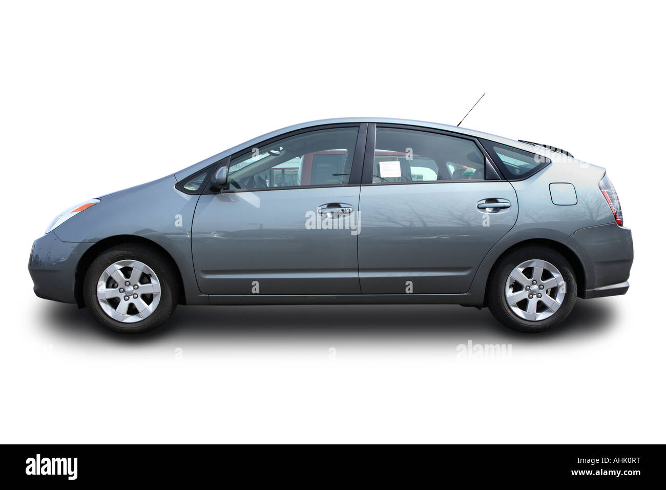 Toyota Pruis Hybrid Car cut out on white background Stock Photo