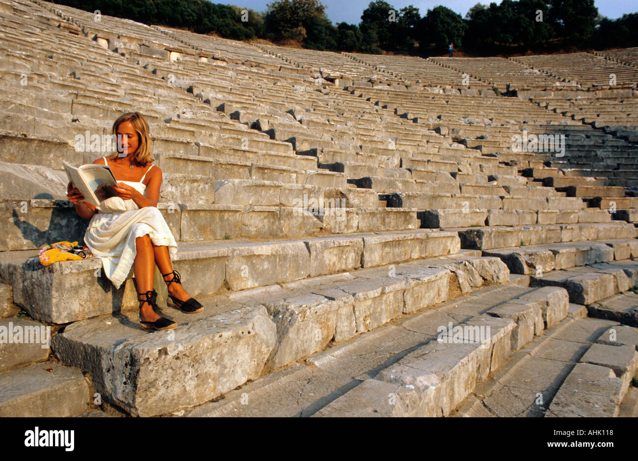 greece peloponnese epidavros a view of the ancient theatre Stock Photo
