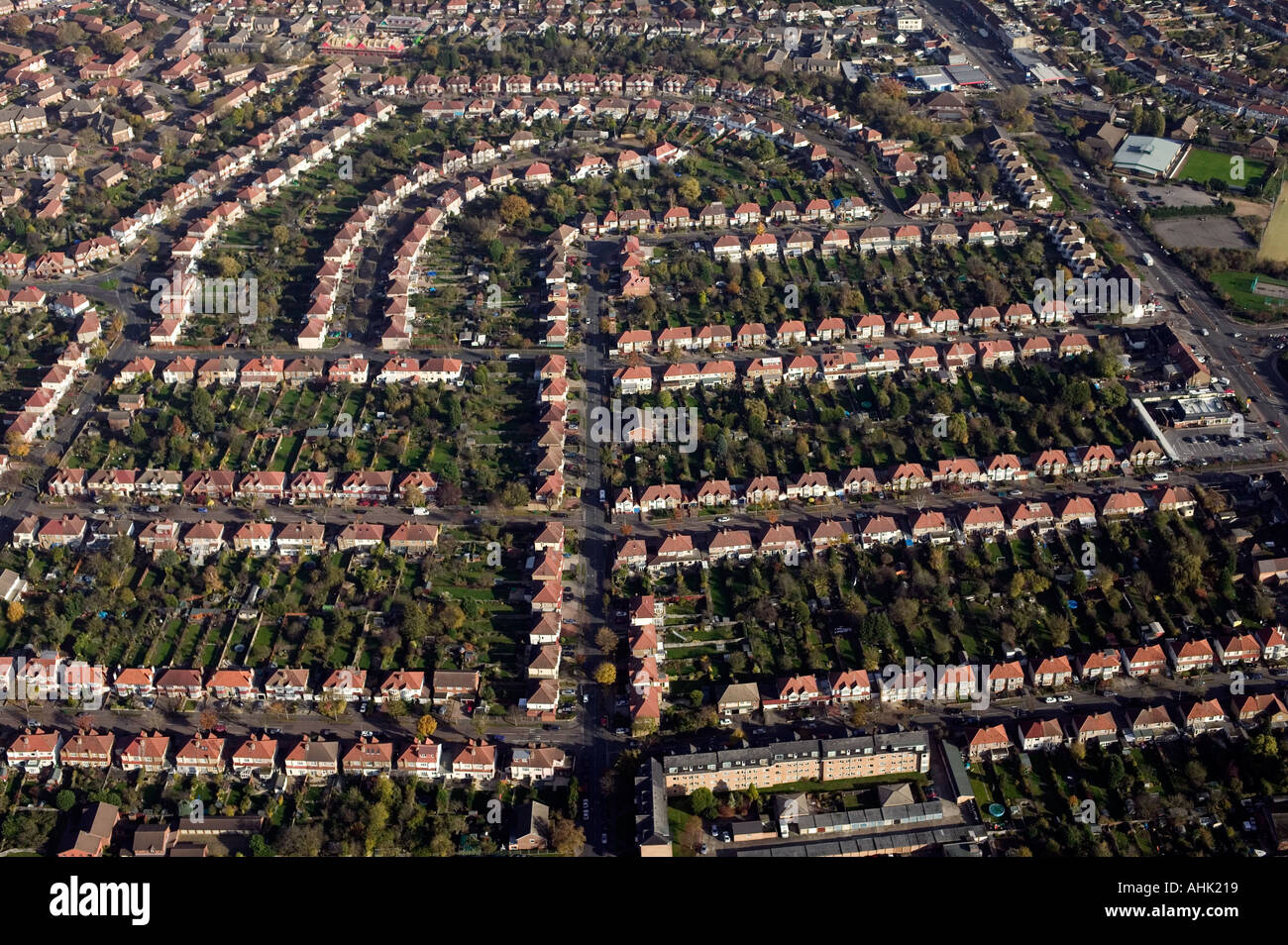aerial view of houses UK london Stock Photo - Alamy