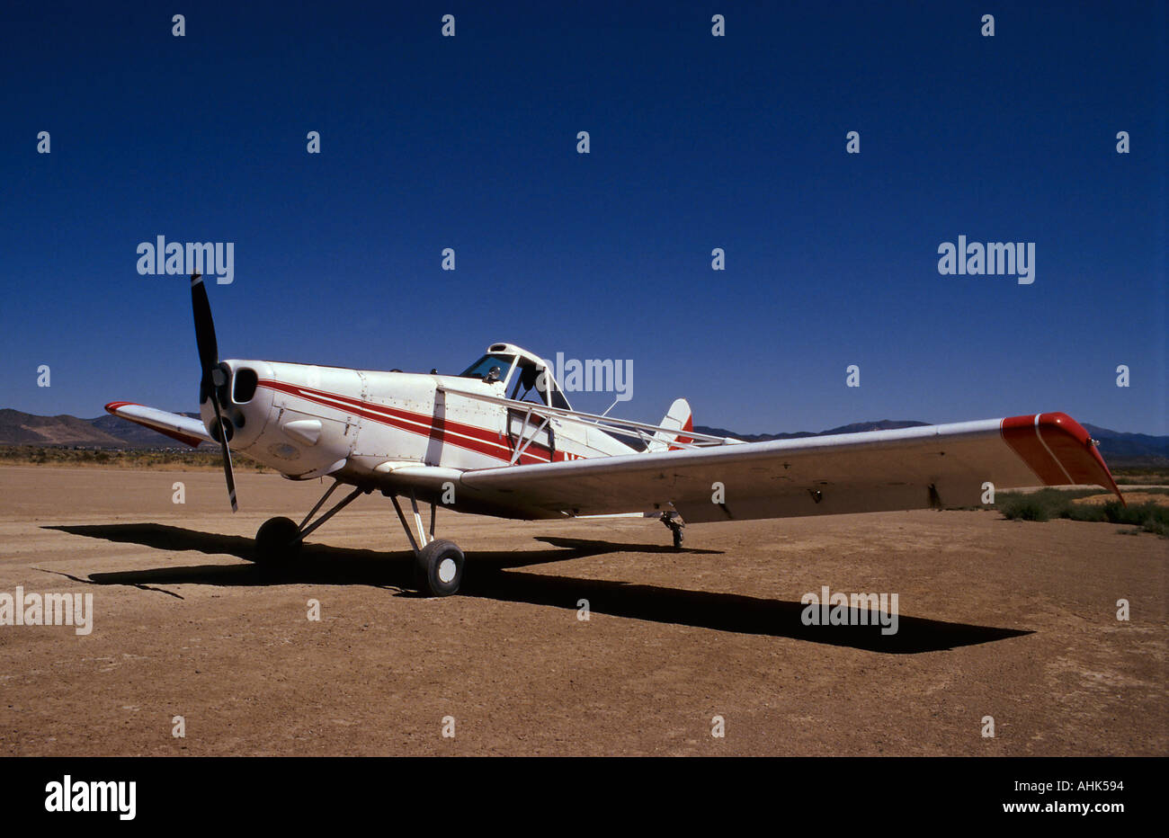 Piper Pawnee used as tow plane for gliders Minden Tahoe Airport Stock