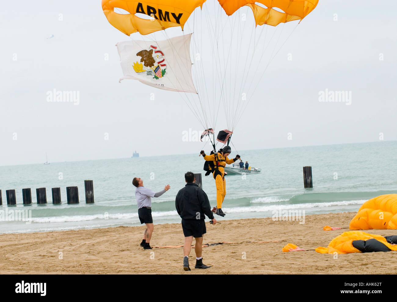 Parachute Water Landing Stock Photos & Parachute Water Landing Stock
