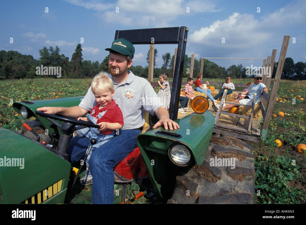 USA Maryland MR Edwin and Remsberg ride tractor at hay ride on