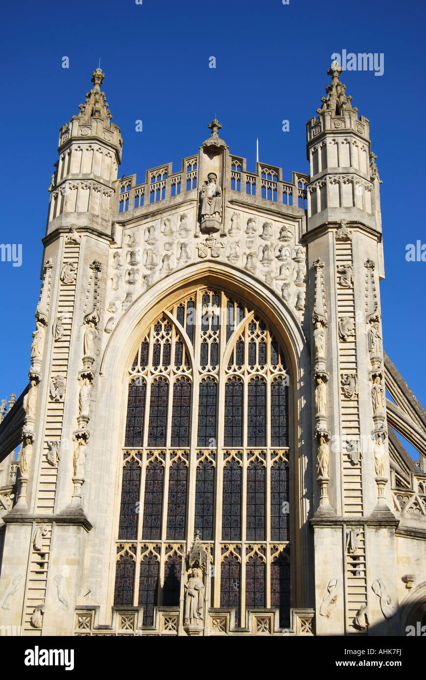 Bath Abbey facade, Bath, Somerset, England, United Kingdom Stock Photo ...