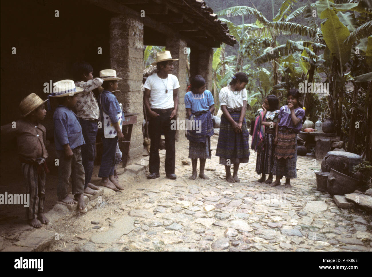 Exended Farming Family in  Guatemala CENTRAL AMERICA Stock Photo