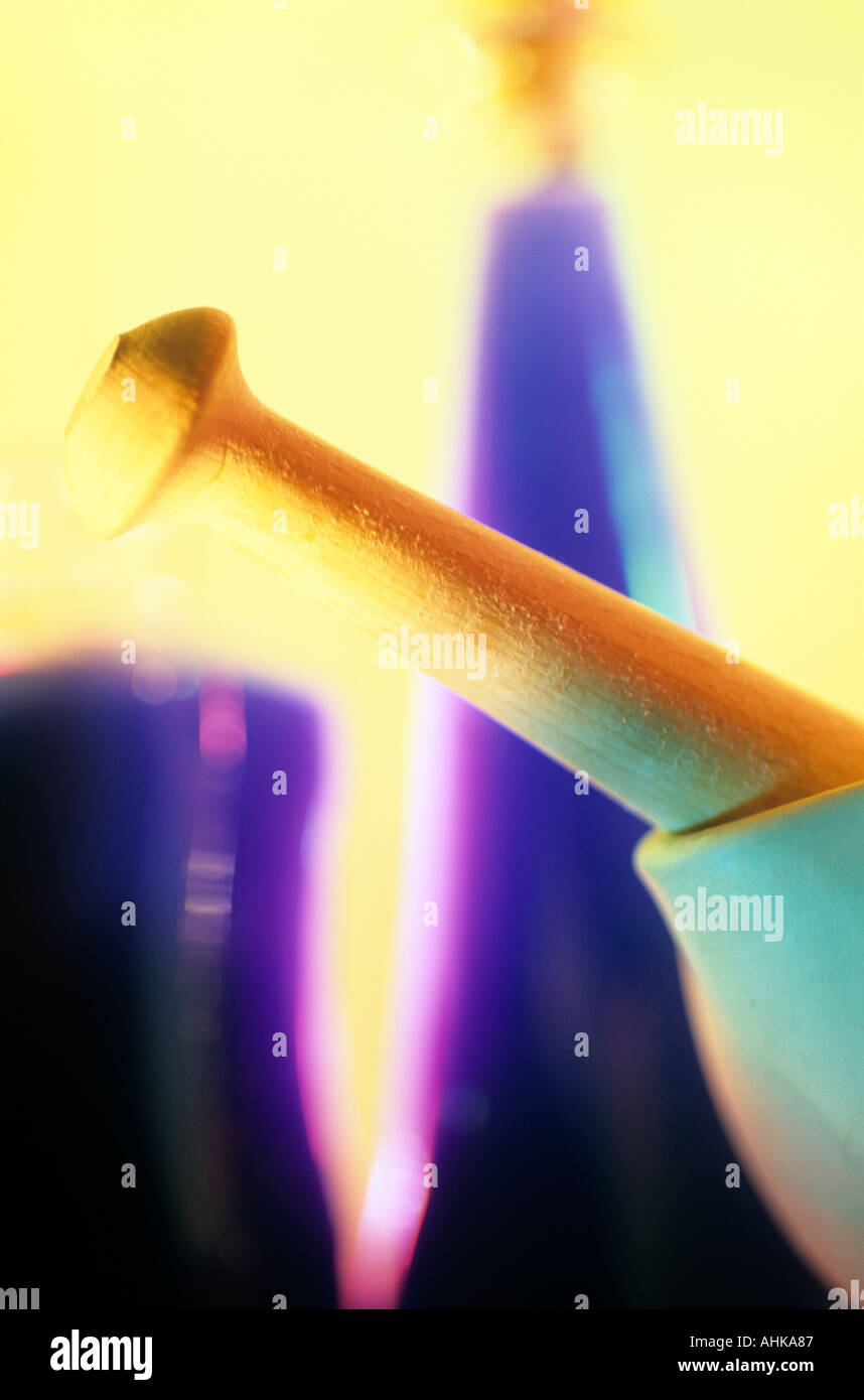 Mortar and pestle Stock Photo