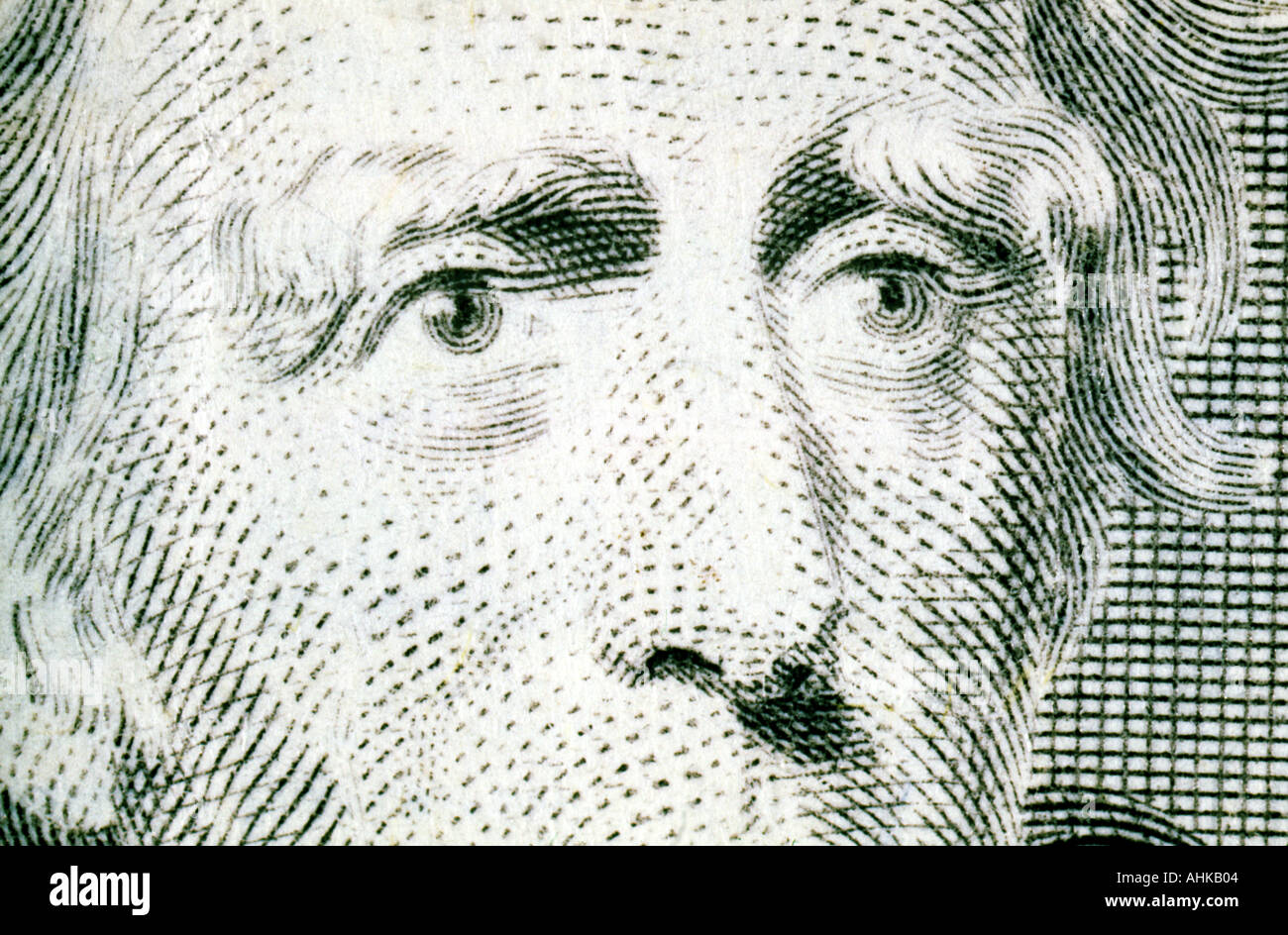 Andrew Jackson close up on United States twenty dollar bill Stock Photo