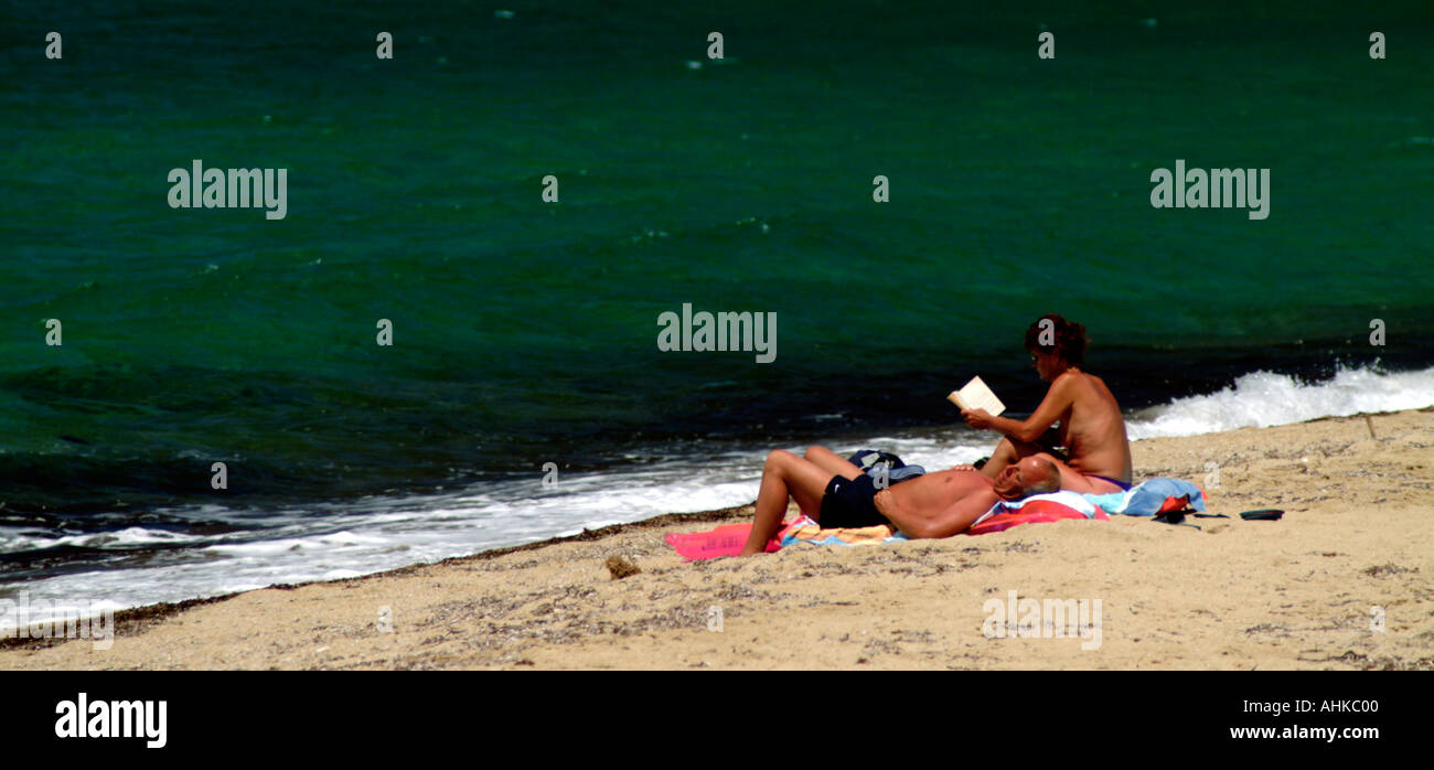 Beach at Meghalos Aselinos Skiathos Stock Photo