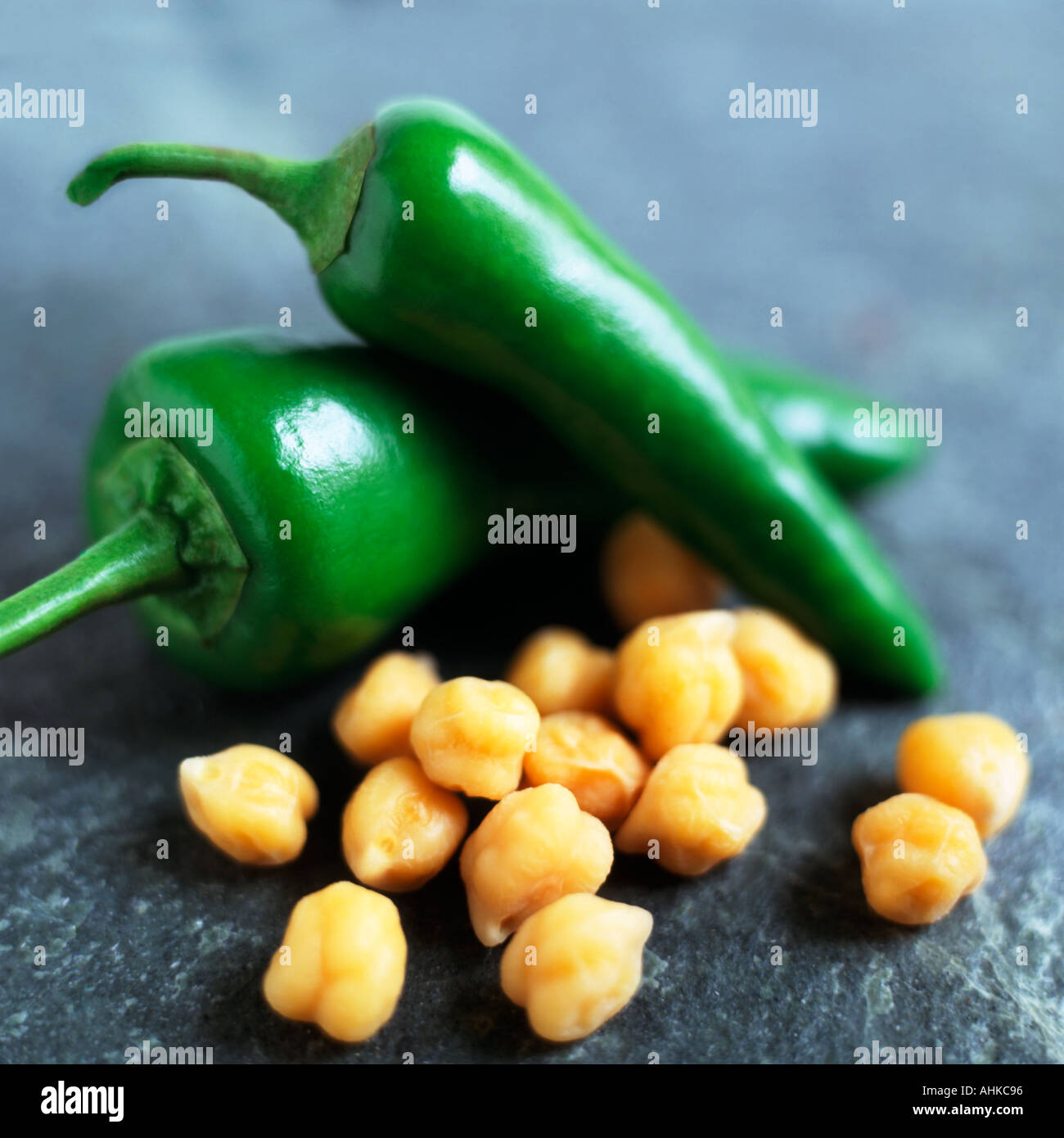 green chilli and chickpea Stock Photo