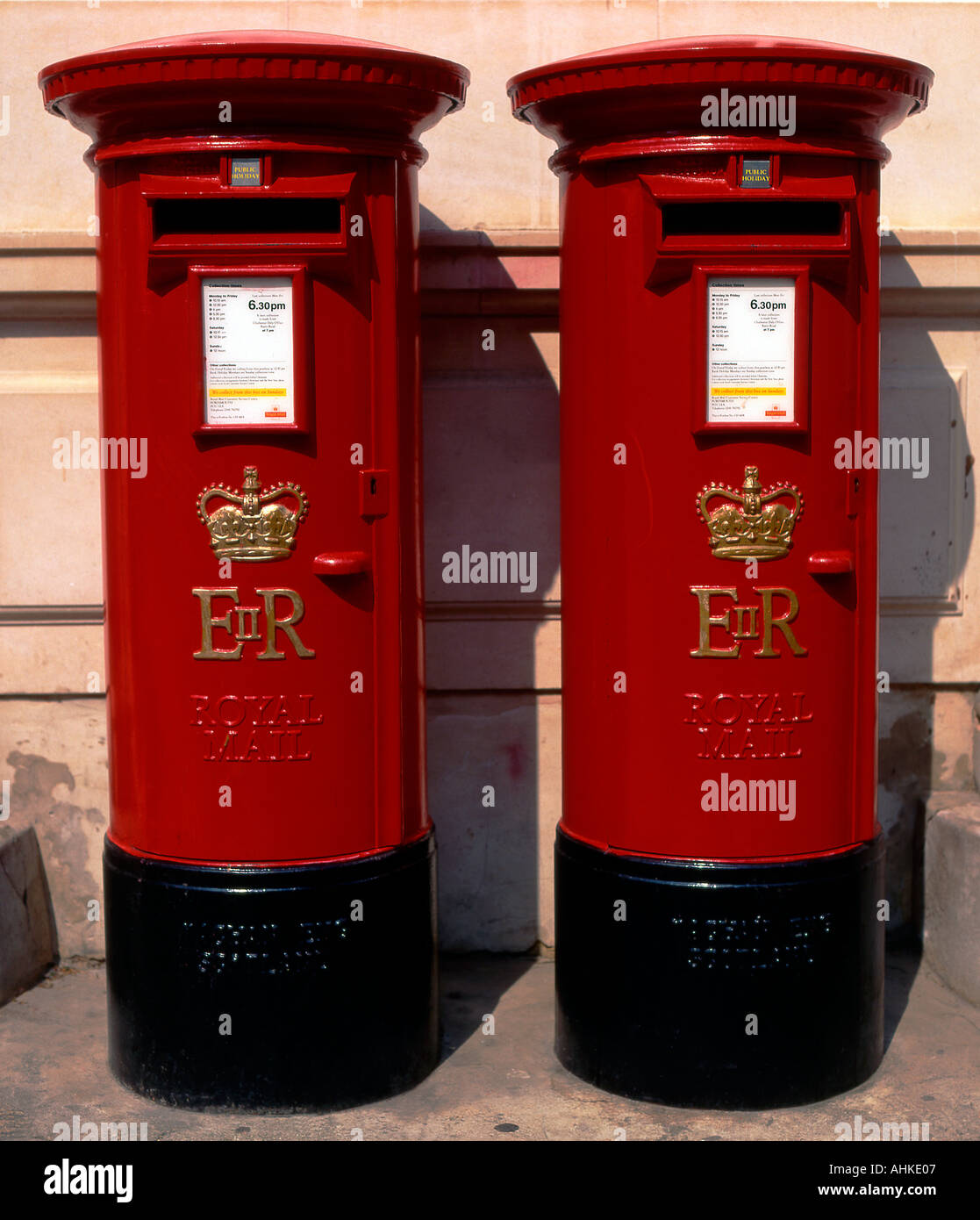 English Red Post Boxes at Chichester West Sussex England Stock Photo