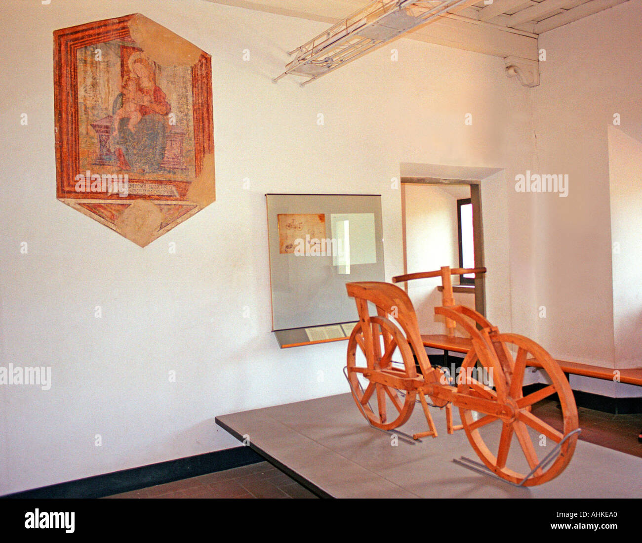 Bicycle invention by Leonardo Da Vinci, Leonardo Da Vinci Museum, Vinci, Tuscany, Italy Stock Photo