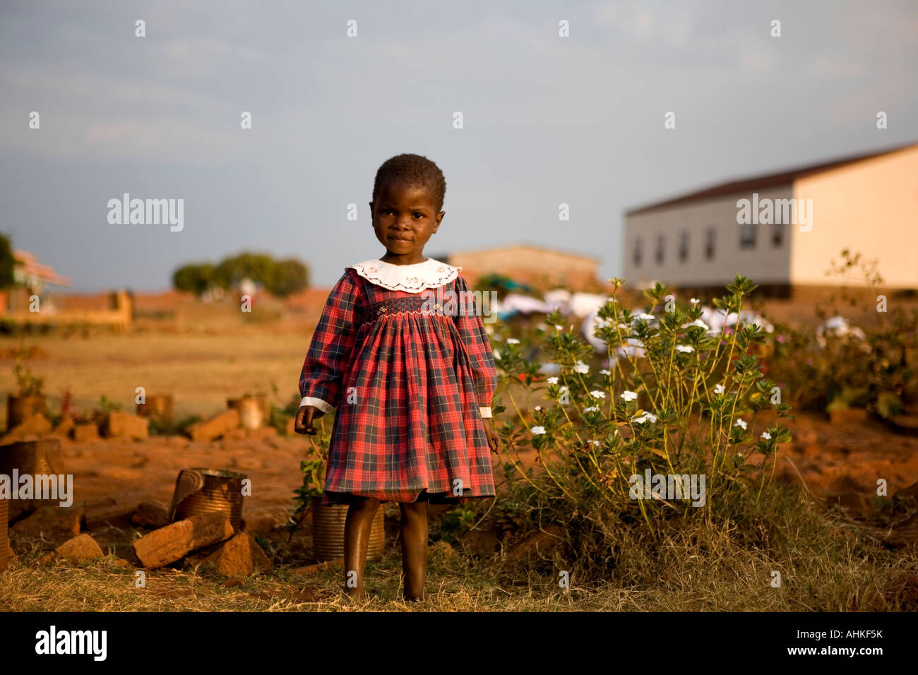 A child at an orphange, Malawi. The country's high AIDS infection rate has led to a generation of children losing their parents Stock Photo