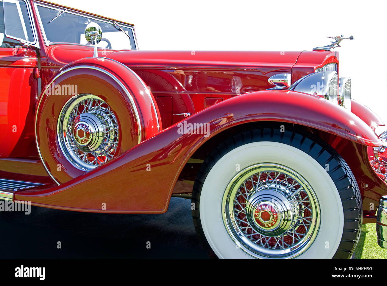 Red Vintage Car Stock Photo