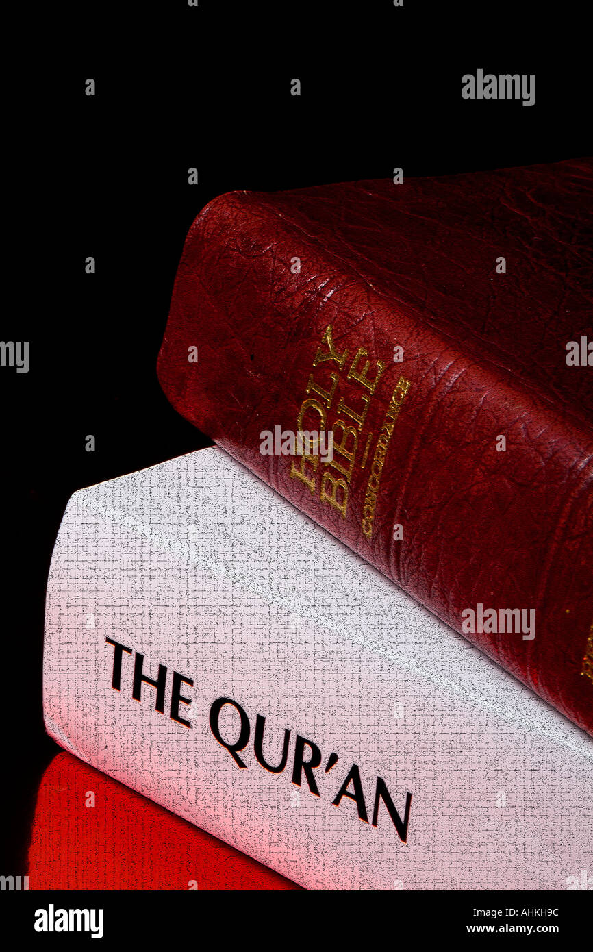 Holy Bible And Quran Stock Photo - Alamy