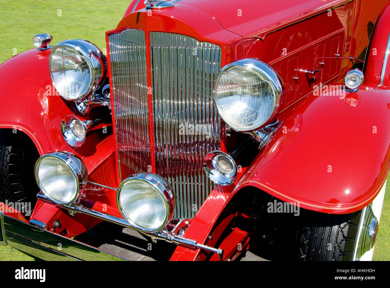 Red Vintage Car Stock Photo