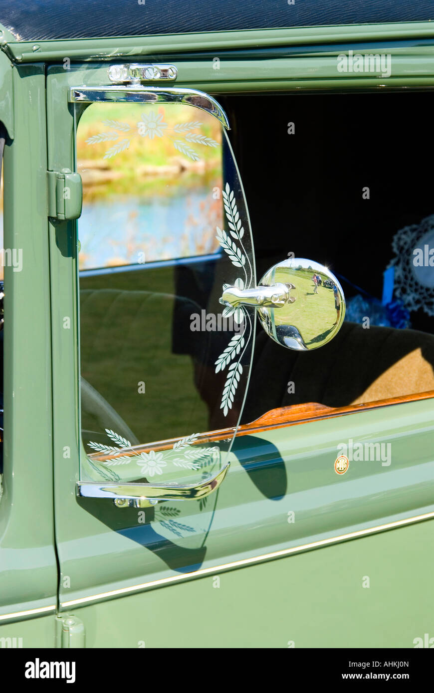 Ford Model A Etched Wing Window Stock Photo Alamy