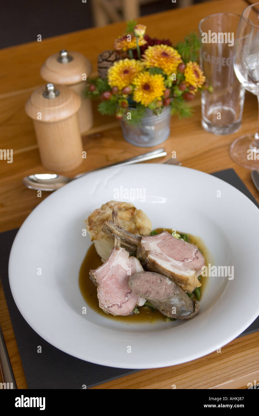 Best End of Brecon Lamb with Sausage Spring Greens and Cream