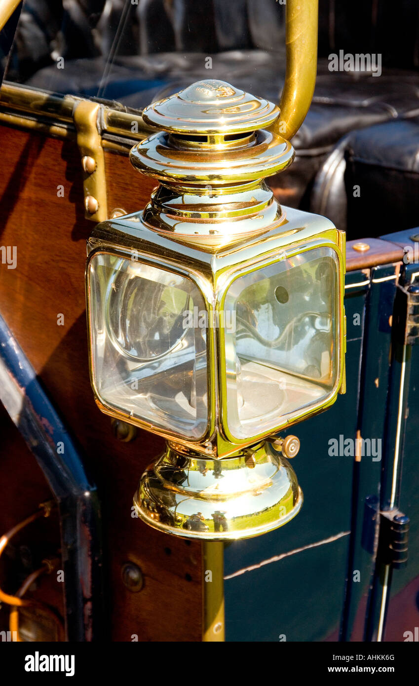 Vintage Brass Car Lamp Stock Photo
