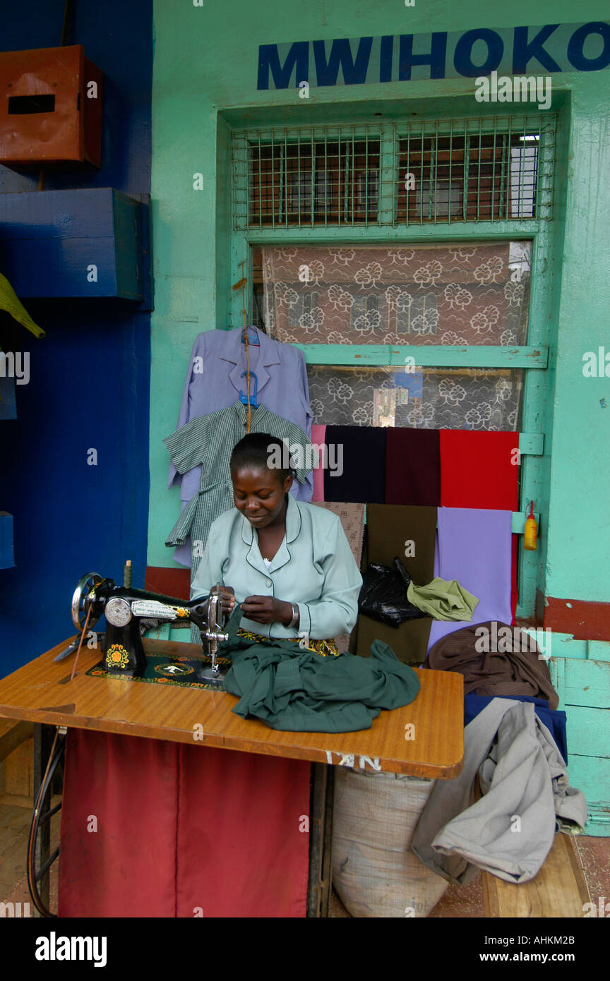 Kenya Tanzania tailor garment sew needlework Stock Photo