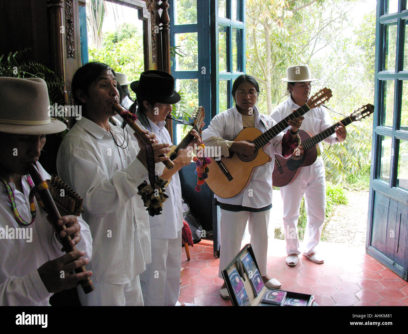 Traditional music band, Ecuador, South America Stock Photo Alamy