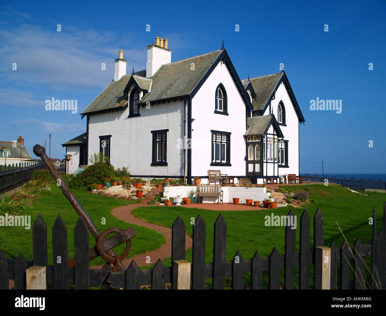 A White House on the Cliff at St Abbs, a fishing village on the