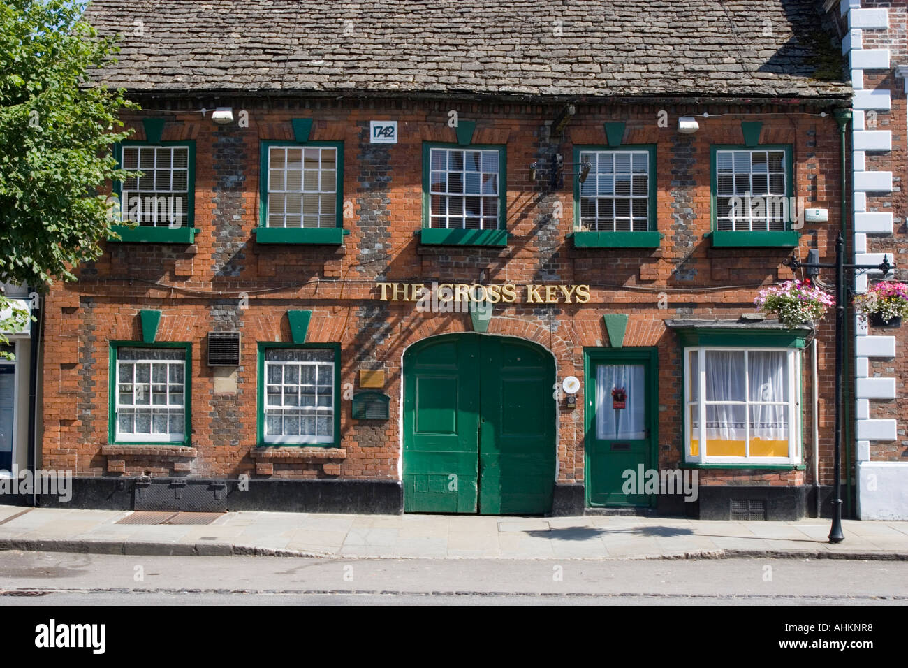The Cross Keys old coaching inn with stables in the High Street Wootton Bassett Stock Photo