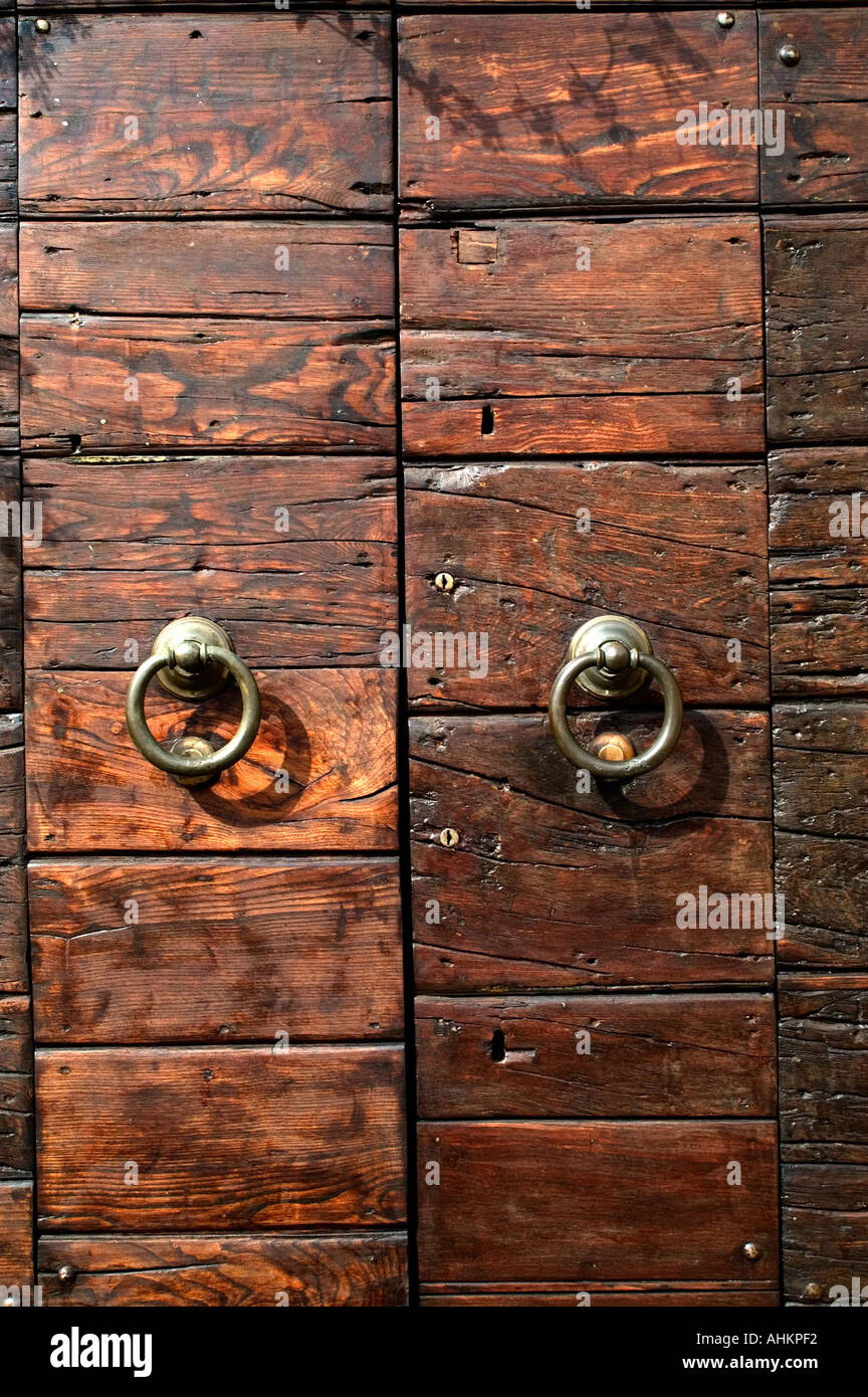 Tuscany Italy Meditterranean door lock door knocker Stock Photo