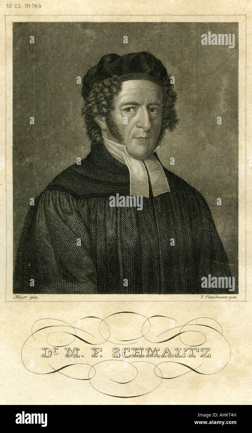 Schmaltz, Moritz Ferdinand, 1775 - 1860, German theologian, portrait, engraving by E. Heischmann, after drawing by Meyer, Artist's Copyright has not to be cleared Stock Photo
