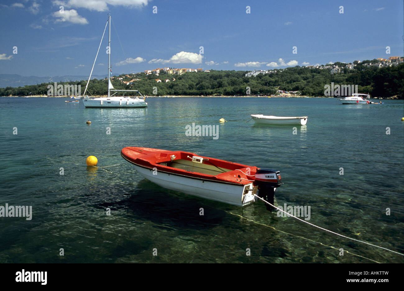 HRV Kroatien Krk der Ankerbucht Kijac Nordwesten der Insel Krk Croatia Anchoring Bay Kijac in the North West of the Island Krk Stock Photo