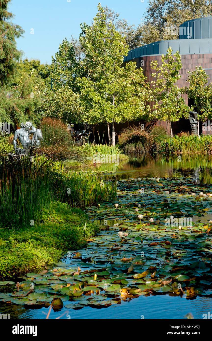 Sculpture garden and lily pond at Norton Simon museum Pasadena
