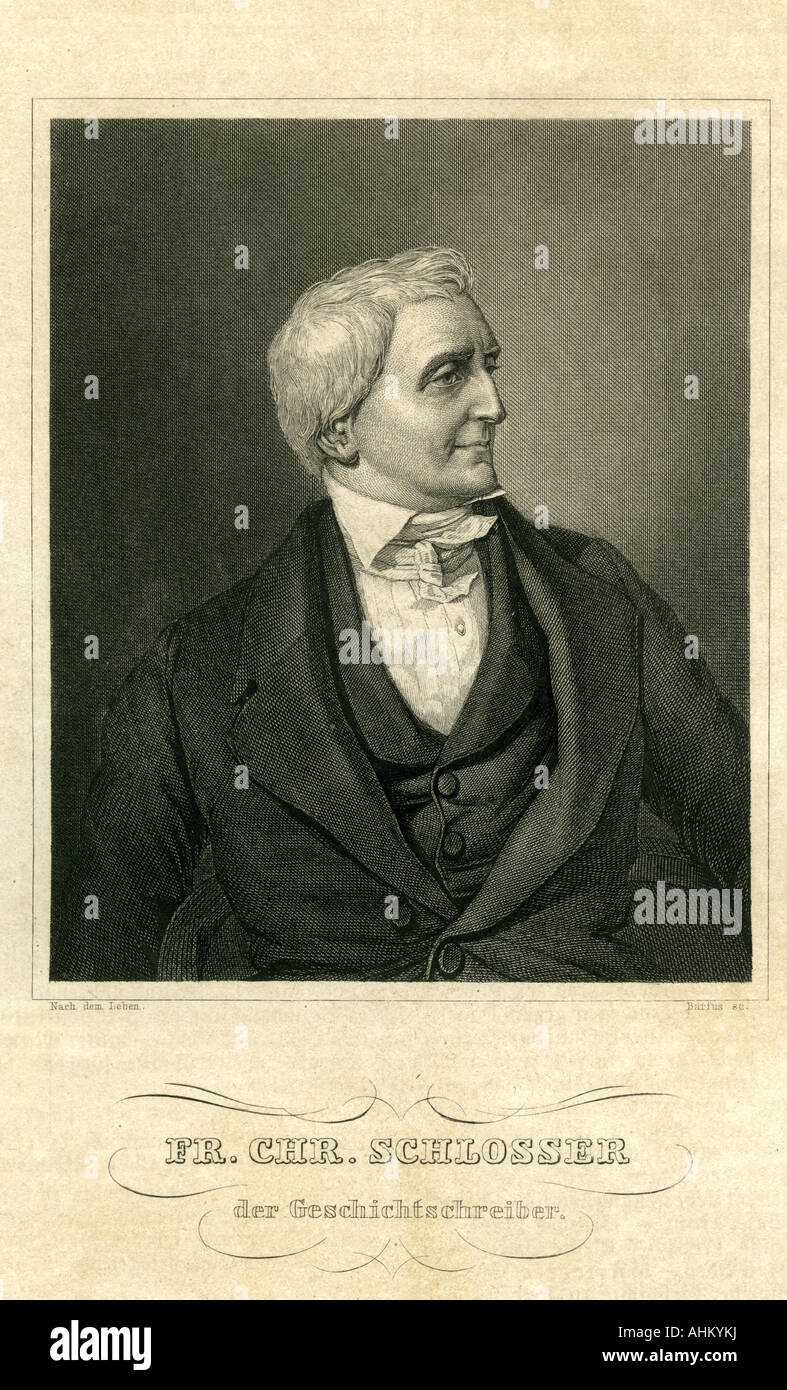 Schlosser, Friedrich Christoph, 17.11.1776 - 23.9.1861, German theologian and historian, half length, steel engraving by Barfus, 19th century, , Artist's Copyright has not to be cleared Stock Photo