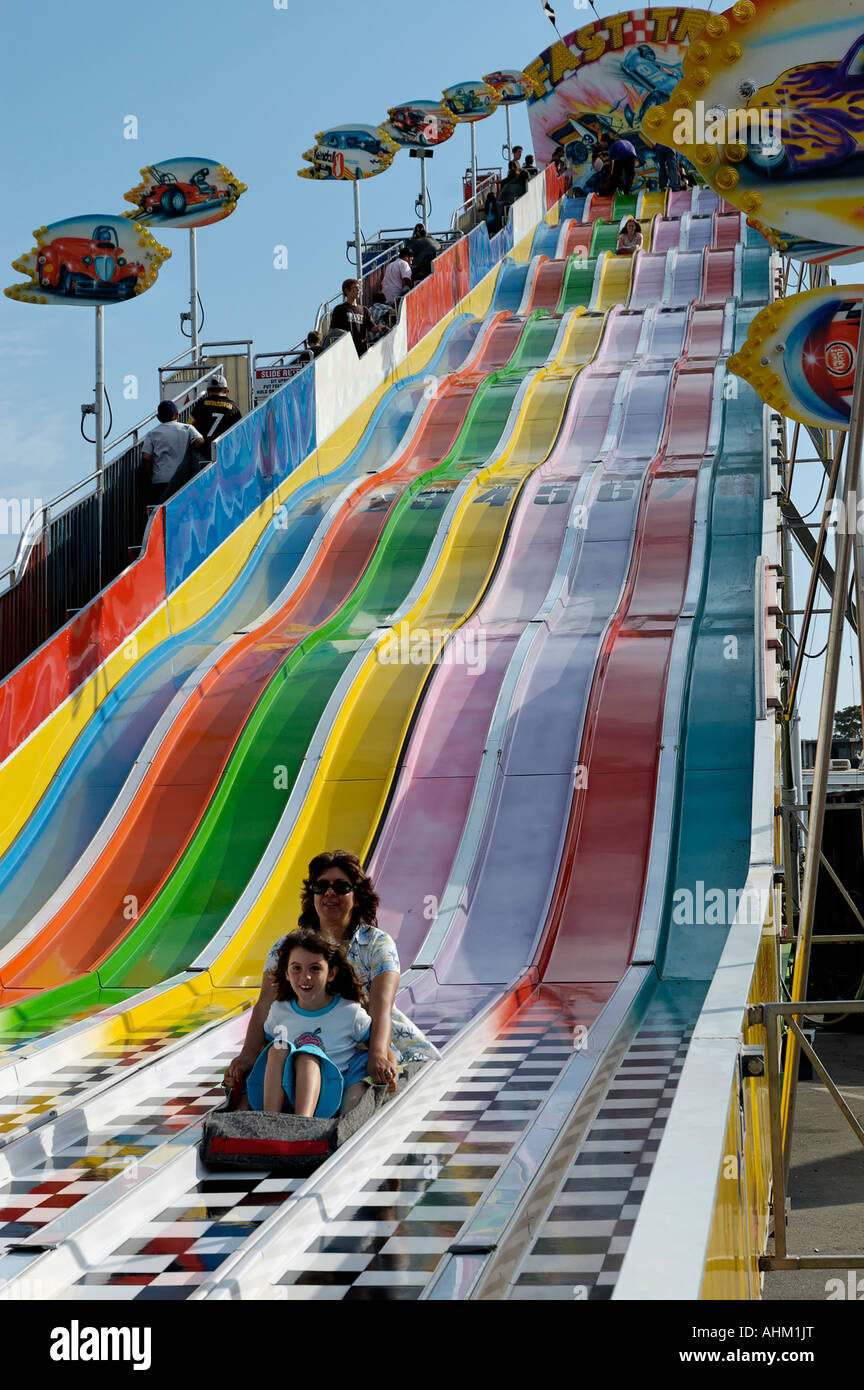 Mother and daughter on slide San Diego County Fair Del Mar California