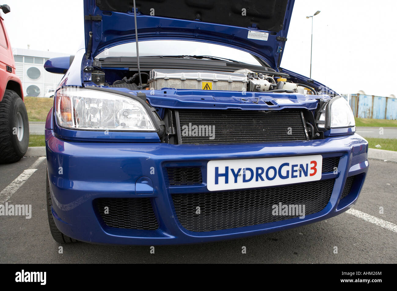 HydroGen 3 Fuel Cell Minivan at Hydrogen Plant, Reykjavik Iceland Stock Photo